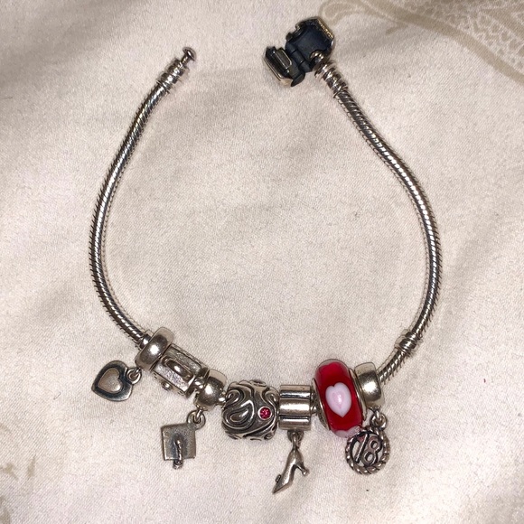 Pandora Jewelry - Pandora Snake Chain Bracelet INCLUDES Charms